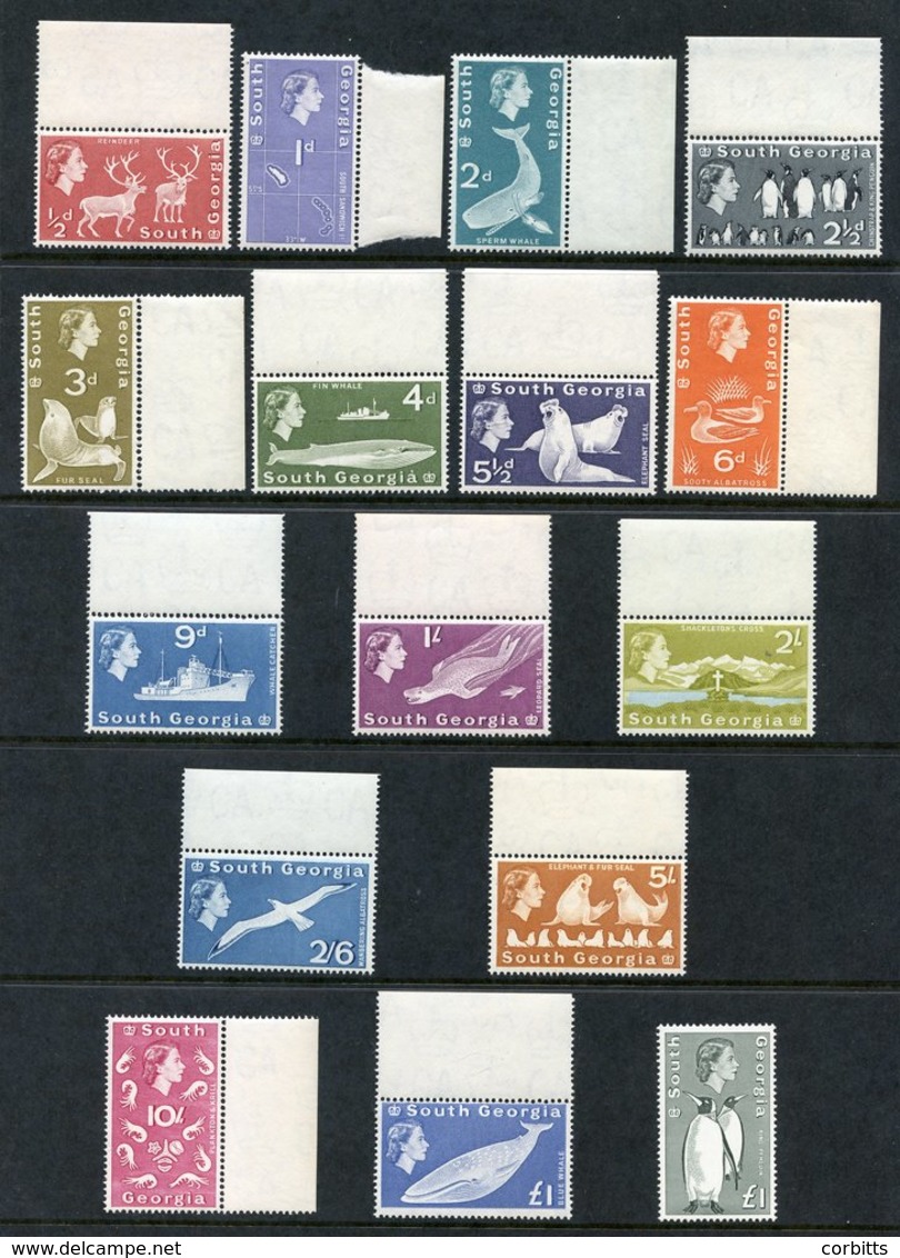 SOUTH GEORGIA 1963-69 Whale & Penguins Set UM (marginal), SG.1/16, 1971 Decimal Currency Set UM, SG.18/31a Plus Extra 1p - Autres & Non Classés