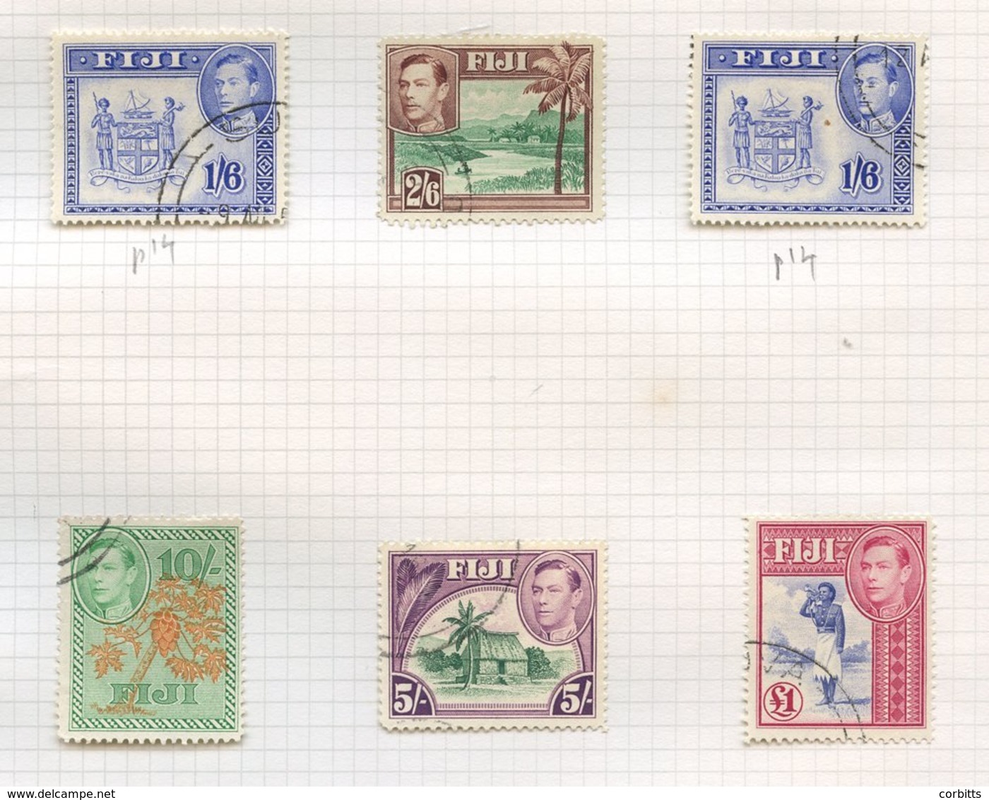 1938-59 M & U Range On Leaves From 1938 KGVI Defins M Vals To 5s Incl. Some Perf Variations, A Complete Set FU, 1954 QEI - Autres & Non Classés