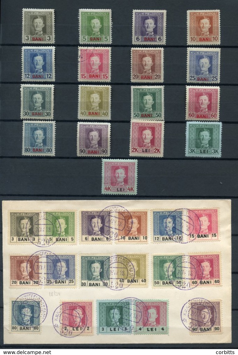 1918-24 M & U Collection Housed In A Black Stock Book Incl. 1918 Optd Stamps Of Hungary To 10k M, 1919 Education Fund Se - Autres & Non Classés