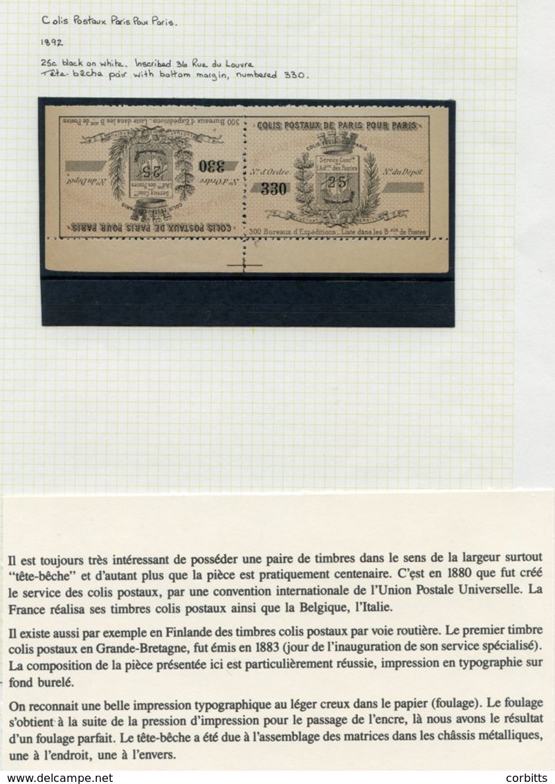 1792-1956 Miscellaneous Stamp & Cover Assembly On Leaves Opening With 1792 Republican 10 Livres Banknote, Followed By Se - Sonstige & Ohne Zuordnung