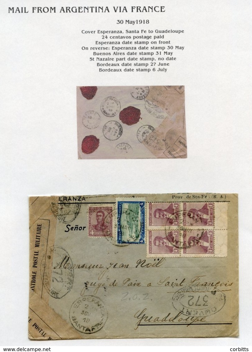 1802-1918 Collection Of Incoming Mail Mainly From Austria & Belgium But Does Include A Few From Argentina & Chile. Conta - Autres & Non Classés