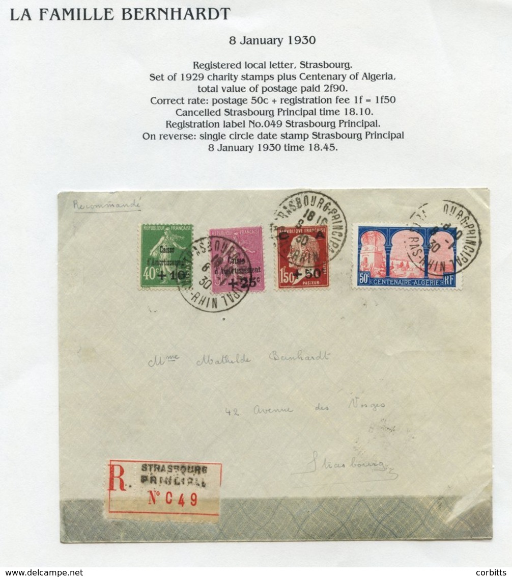 BERNHARDT CORRESPONDENCE: 1926-52 Collection Of Mail Bearing A Variety Of Frankings, Mostly Commemoratives And Including - Autres & Non Classés