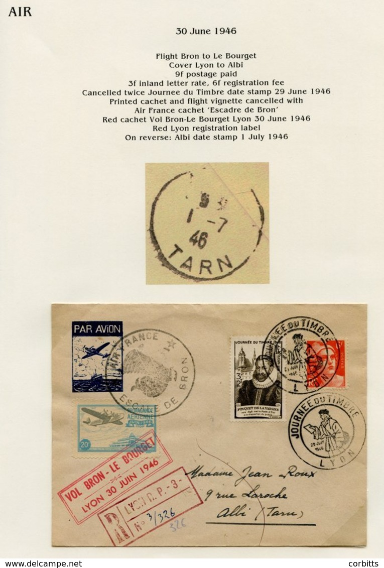 AIR: 1937-60 Collection Of First Flight Covers On Leaves, Most With Commemorative Frankings Incl. 1937 Paris-Milan; 1939 - Sonstige & Ohne Zuordnung