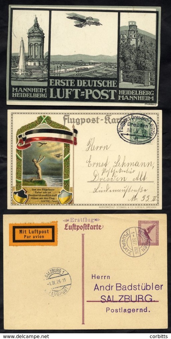 1912 May 19th Special Flight Heidelberg - Mannheim Official Flown Card, 1914 May 10th Special Flight Dresden - Leipzig S - Autres & Non Classés