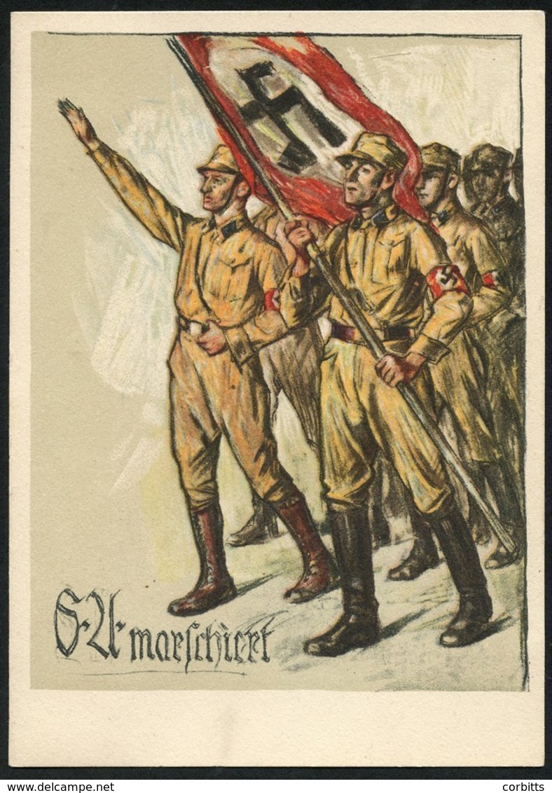 1932 Nazi Promotional Postcard 'The SA Marches' Issued By The Berlin Branch. A Scarce Card In Good Condition With A Coup - Sonstige & Ohne Zuordnung