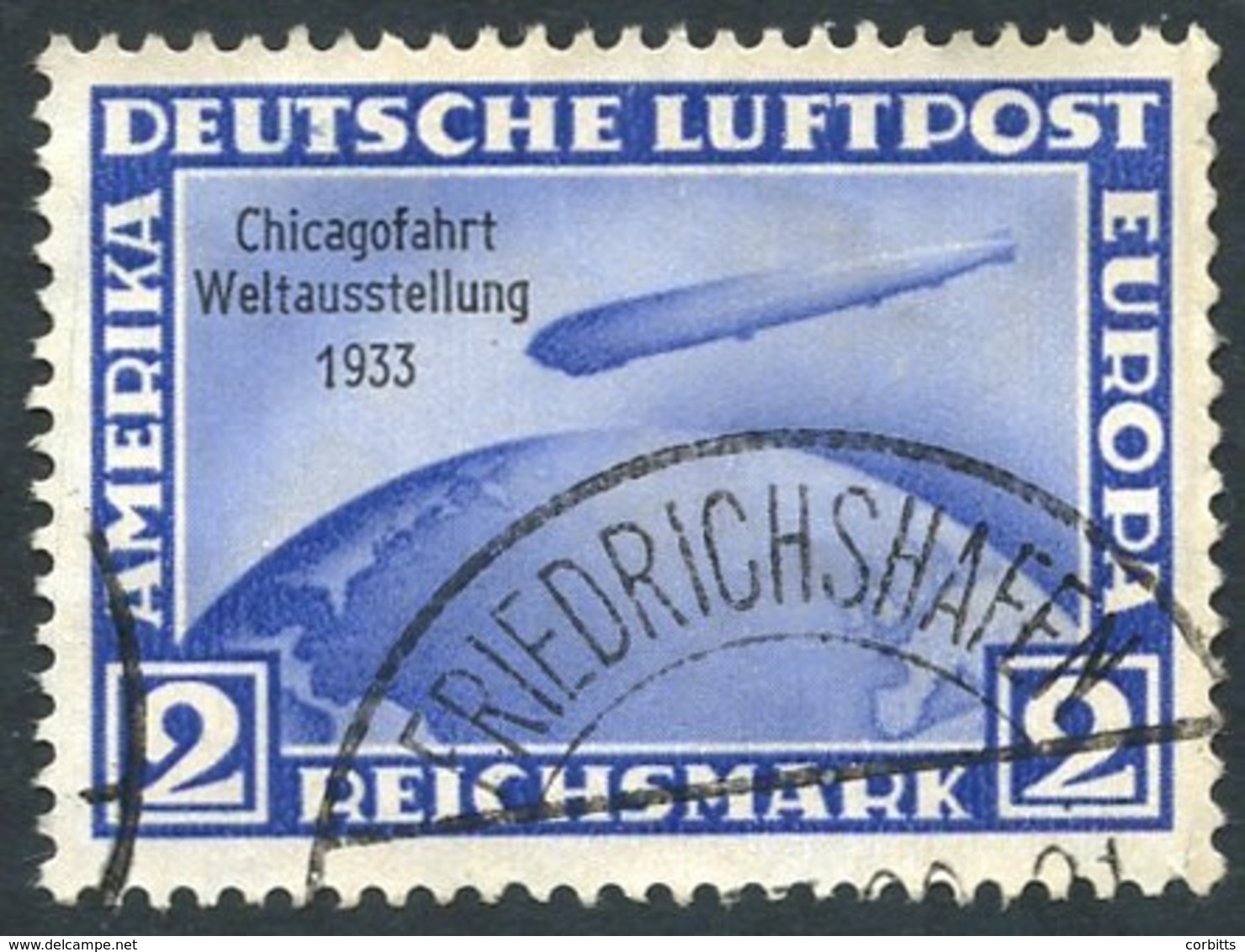 1933 Chicago Flight 2m Zeppelin, VFU With Friedrichshafen C.d.s, SG.511. Scarce (1) Cat. £325. - Autres & Non Classés