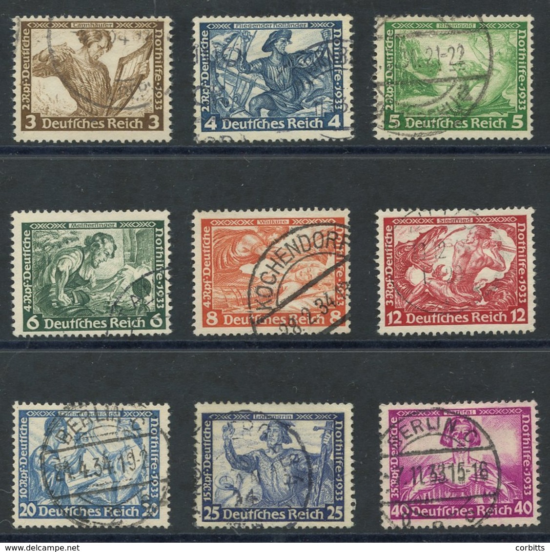 1933 Wagner Set FU, SG.513/521. (9) Cat. £450 - Autres & Non Classés