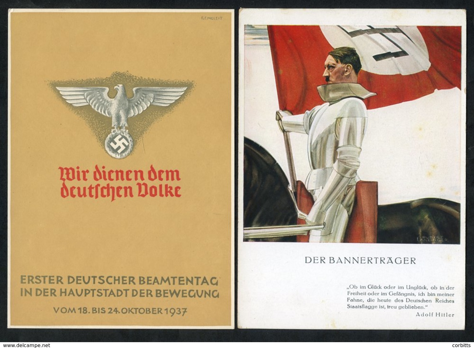 1933-40 Propaganda Cards Incl. 1933 Nurnberg Reich Party Rally, 1937 Govt Officials Day In Munich, 1938 Day Of The Posta - Sonstige & Ohne Zuordnung