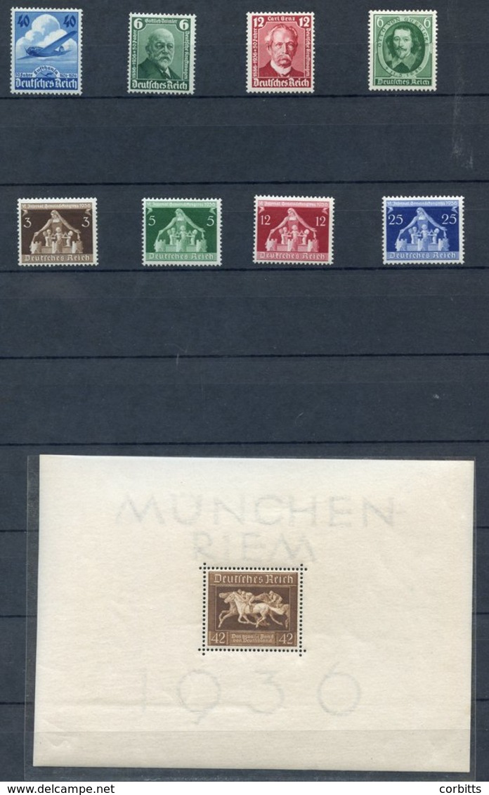 1933-40's UM Collection In A Large Black Page Stock Book, Incl. 1933 Hindenburg Set Of 17 Um (cat. £95), 1935 Saar Resto - Sonstige & Ohne Zuordnung