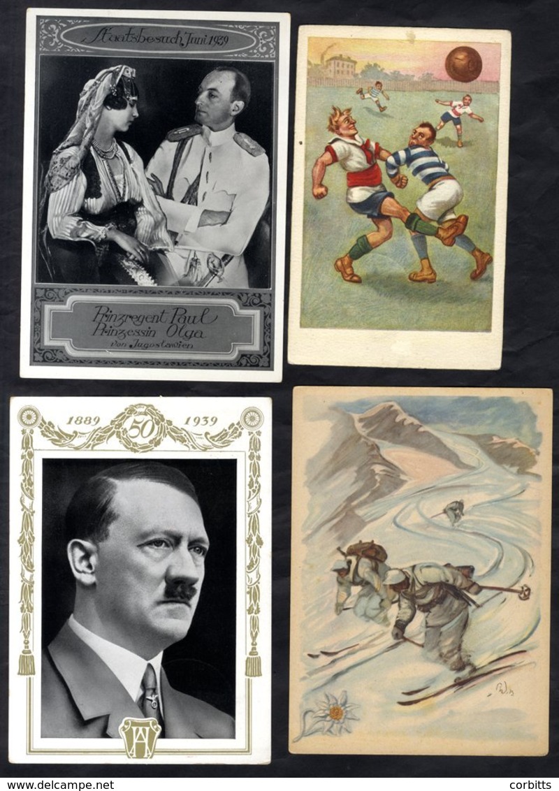 1937-40 Propaganda Cards Incl. 1937 Reichsparteitage Flags, Eagle & Swastika, Military Scenes, 1939 Hitler's 50th Birthd - Autres & Non Classés