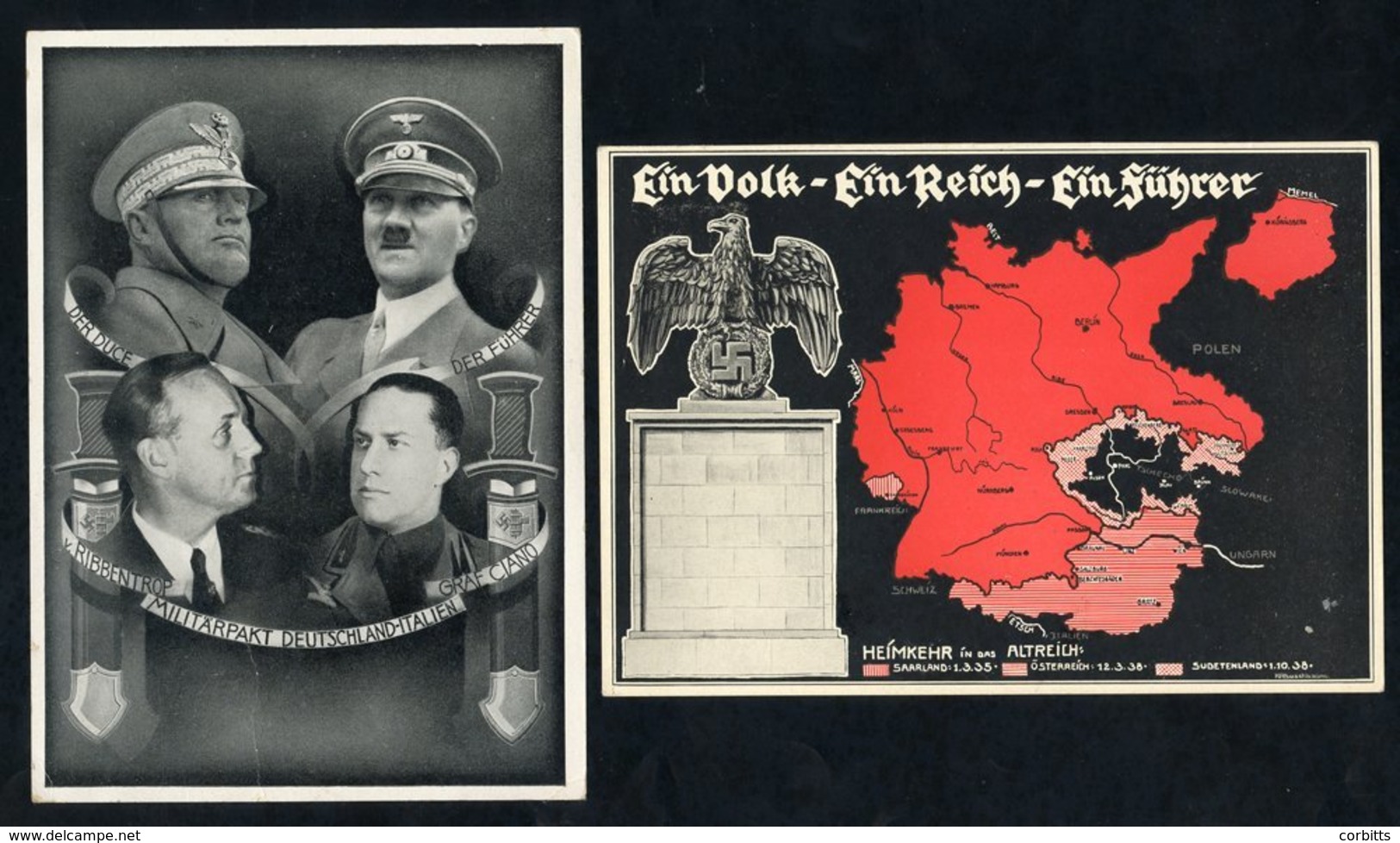 1938 Propaganda Card Commemorating Sudetenland's Return To German Reich, Reverse Bears Special Cancel/cachets, 1939 Card - Autres & Non Classés