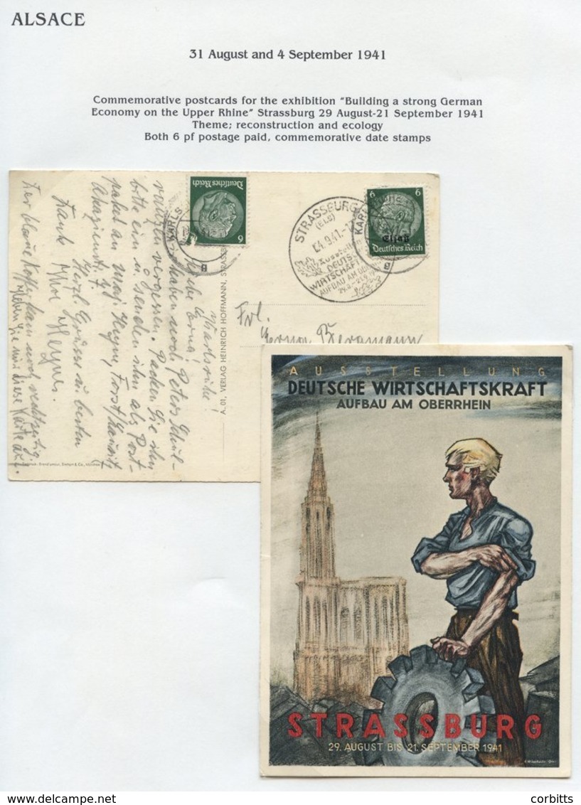 ALSACE 1941-44 Collection Of Mail From The German WWII Occupation Period Which Also Contains Feldpost, Parcel Cards & Of - Autres & Non Classés