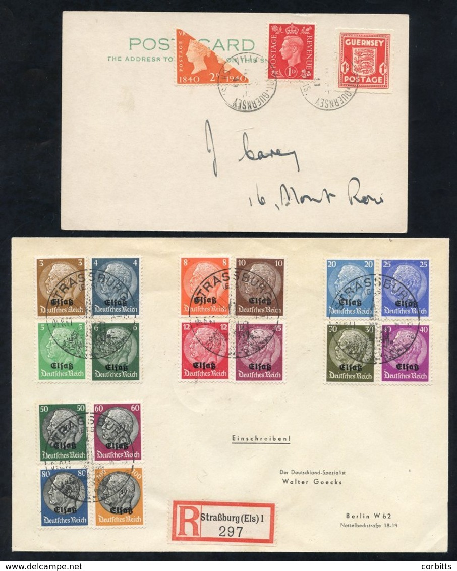 GUERNSEY & Others Range Incl. Guernsey Bisects X 2 Different, ½d On 1d Arms Issues On Wrappers (3), Red Cross Letter, AL - Autres & Non Classés
