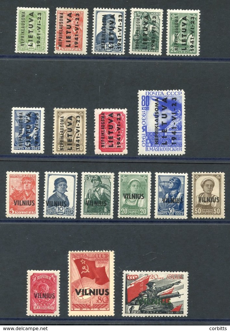 LITHUANIA 1941 Russian Stamps Of 1936-40 Optd Complete Set Of Nine Vals, Fine M, SG.1/9, Plus The Set For Vilnius & Sout - Autres & Non Classés