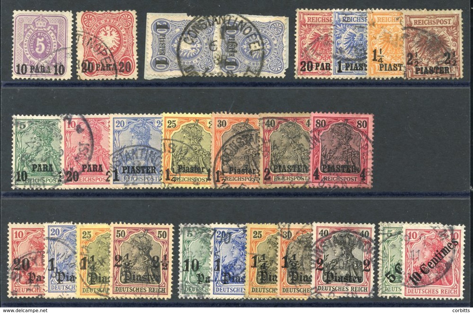 1884-1908 Good To VFU Range Incl. 1884 10pa, 20pa & 1pi (pair), Various 1889 Arms Types Incl. 2½pi On 50pf Reichpost Opt - Autres & Non Classés