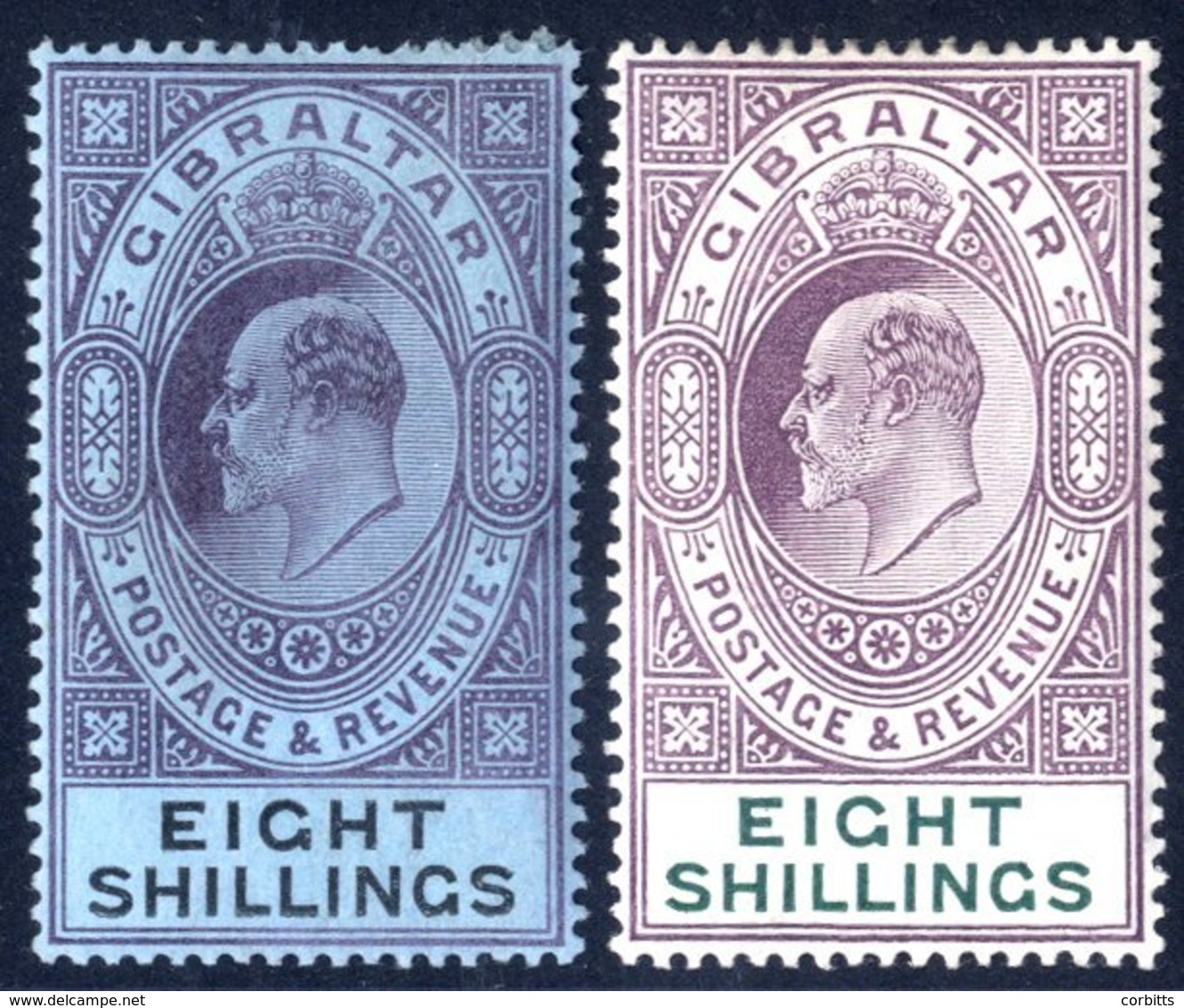 1903 CCA 8s Dull Purple & Black/blue & 1906-11 MCCA 8s Purple & Green, Both M, SG.54 & 74. (2) Cat. £420 - Sonstige & Ohne Zuordnung