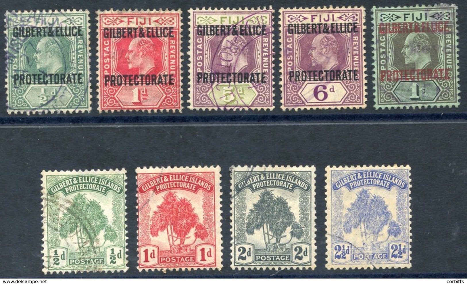 1911 ½d, 1d, 5d, 6d & 1s FU, From SG.1/7, 1911 Pandanus Set FU, SG.8/11. Cat £350 (9) - Autres & Non Classés