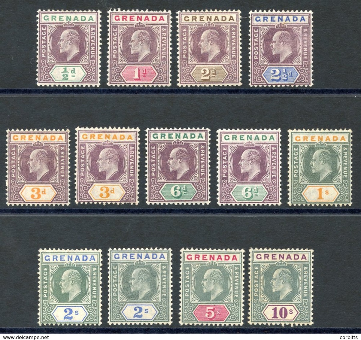 1904-06 MCCA Set + Chalky Papers, Fine M, SG.67/79 + A Numbers. Cat. £530 (13) - Sonstige & Ohne Zuordnung