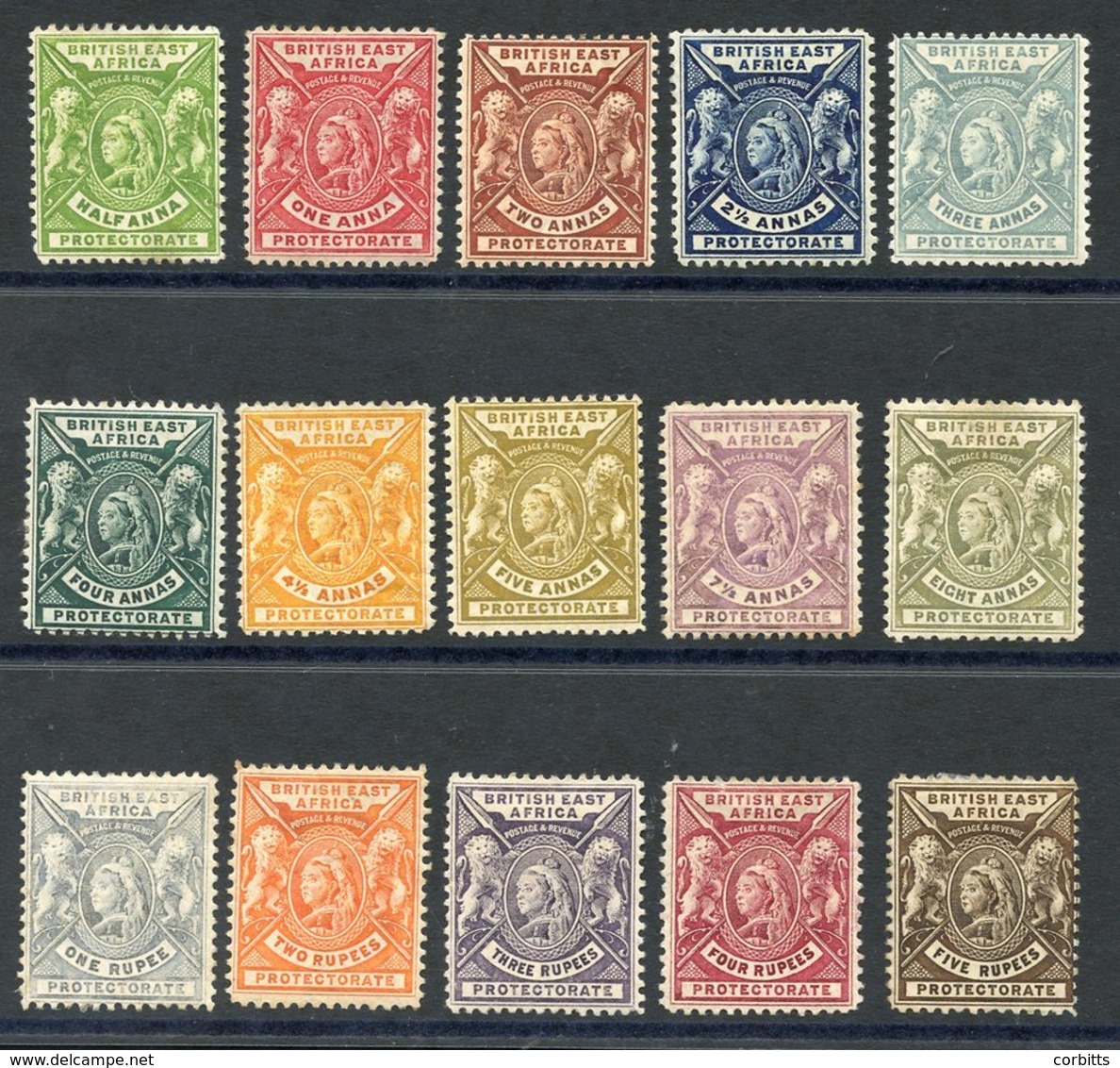 BRITISH EAST AFRICA 1896-1901 CCA Set, Av M, Good Appearance But Odd Faults E.g. Unused, Gum Creases Etc. SG.65/79. (15) - Autres & Non Classés