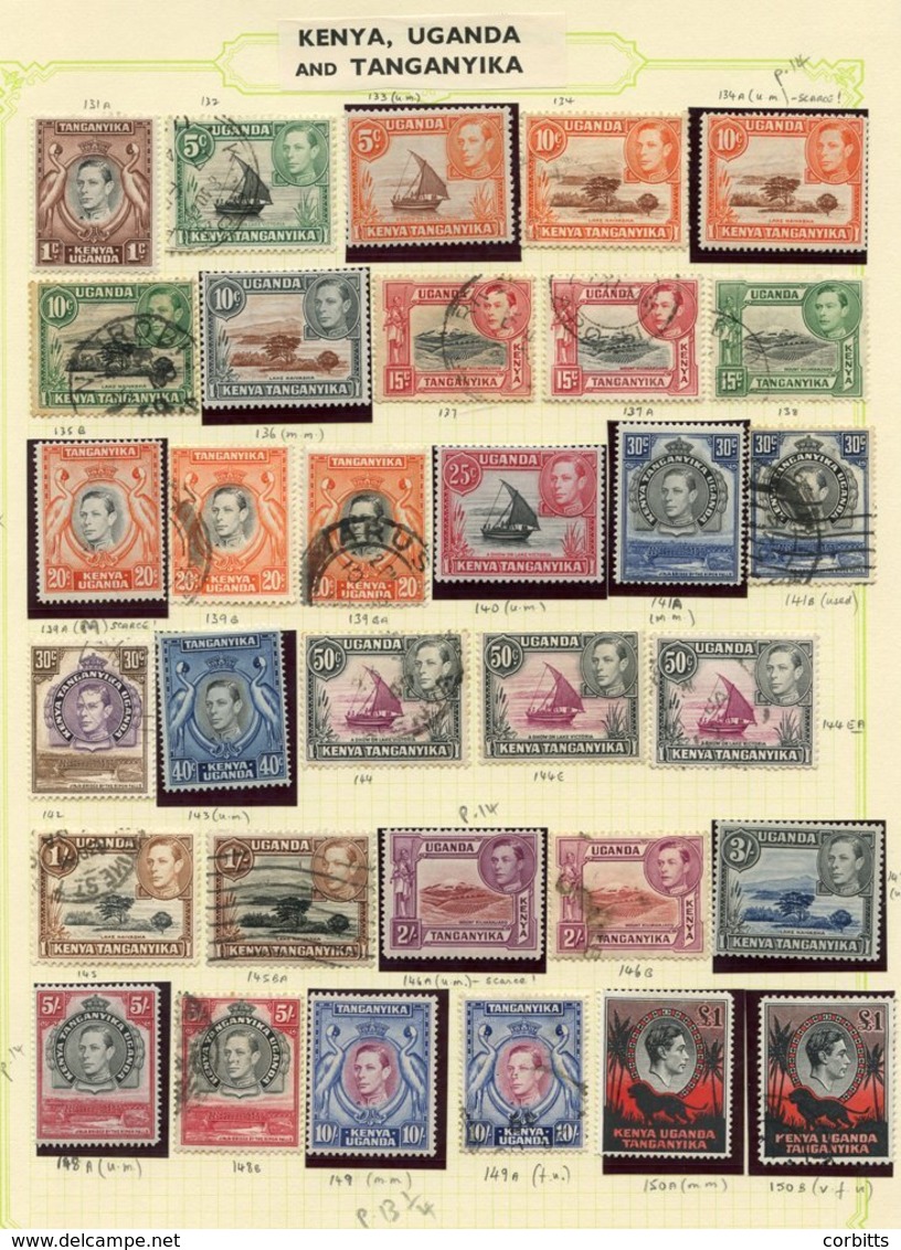 K.U.T 1938-54 KGVI Defins M Or U Incl. P.14 10c Red-brown & Orange UM, 20c M, 2s & 5s UM & £1 M, P.13¼ 10s M (clean Gum) - Sonstige & Ohne Zuordnung