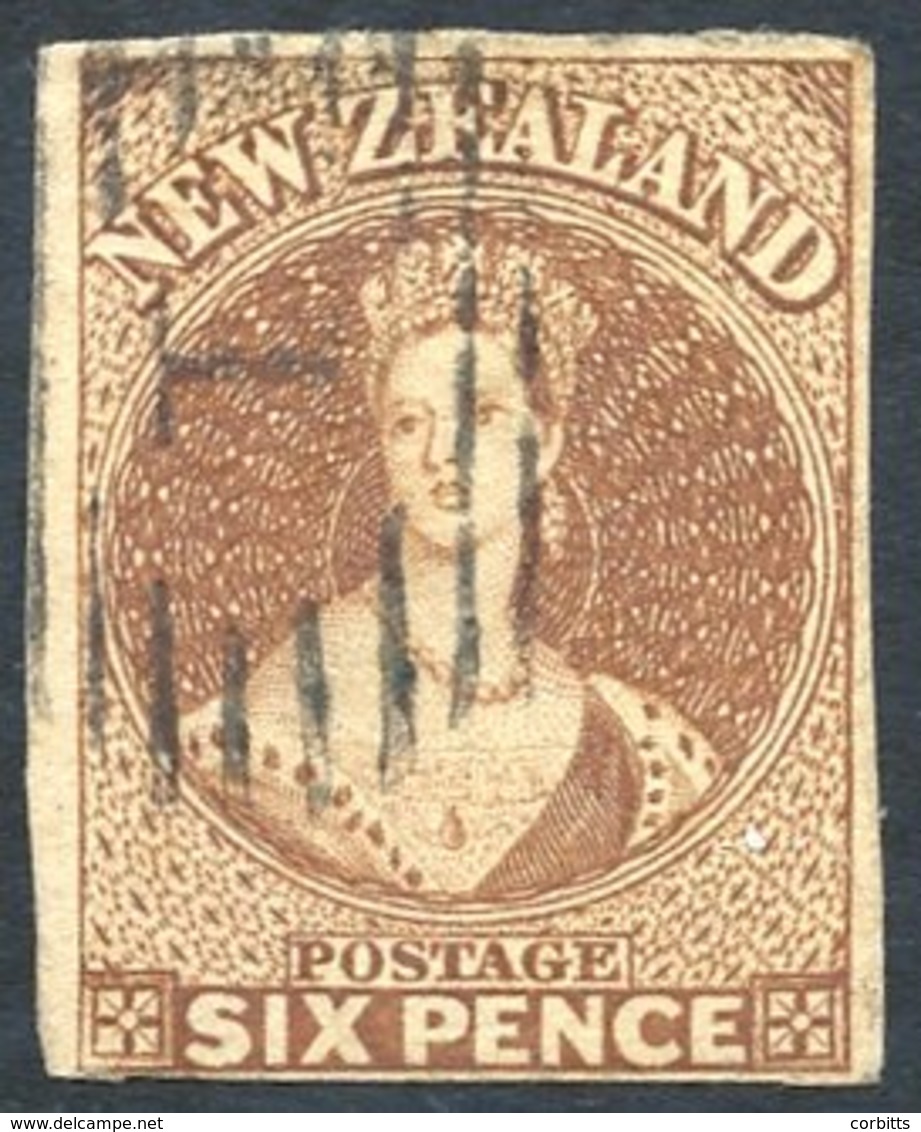 1857-63 6d Brown, Clear To Large Margins, FU With Barred Oval 'I' SG.13. (1) Cat. £300 - Sonstige & Ohne Zuordnung