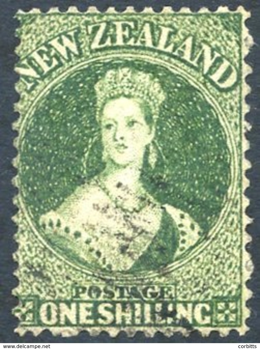 1862-64 1s Deep Green, FU With Indistinct Cancel Leaving Queen With Clear Profile, SG.13. (1) Cat. £400 - Autres & Non Classés