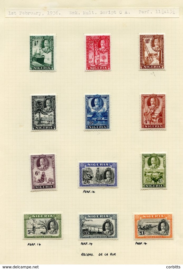 The Nigerias & Lagos 1884-1968 M & U Collection Of 284 Stamps On Leaves Incl. Nigeria 1936 Pictorial Defin Set M Etc. (2 - Autres & Non Classés