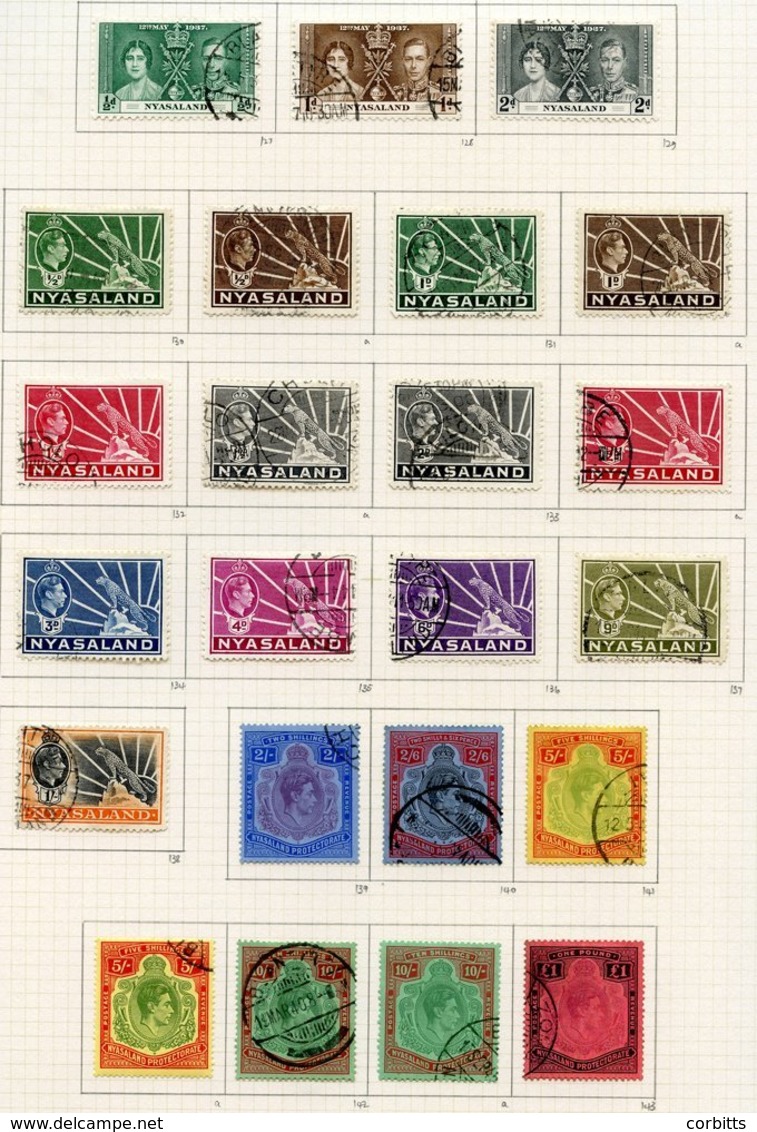 1937-51 Collection U On Philatelic Leaves. 1938 Set Plus 1944 5s & Second 10s, These Fine But The First 5s & £1 Washed O - Sonstige & Ohne Zuordnung
