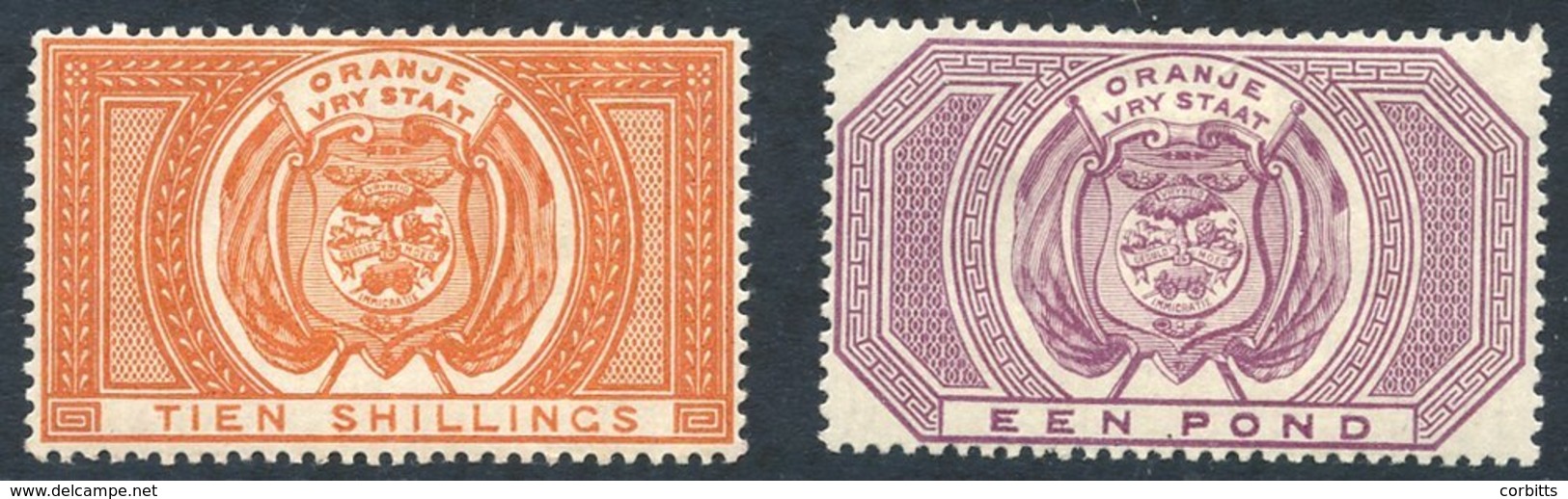 1882-86 Fiscal Stamps For Postage 10c Orange & £1 Purple, Both Fresh M Singles, SG.F12 & F13. (2) Cat. £190 - Sonstige & Ohne Zuordnung