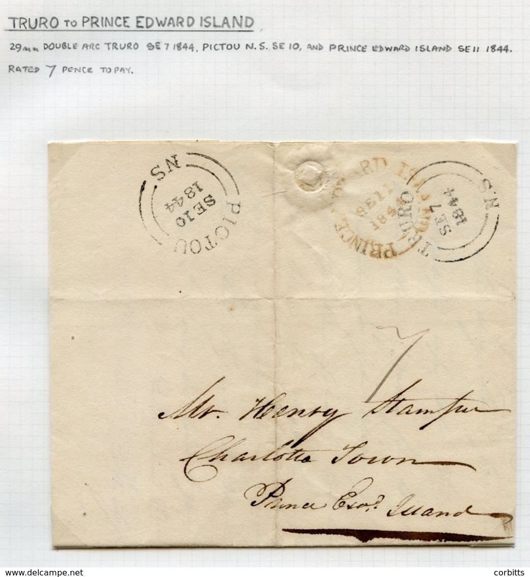 1844 & 1847 Incoming Letters, 1844 From Truro (SE 7) Rated '7' Pence To Pay, Red Prince Edward Island SE.11.1844 Arrival - Sonstige & Ohne Zuordnung