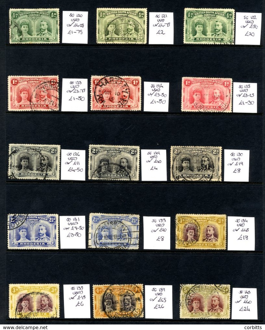 1910 Double Heads ½d To 1s Good To FU Range (17) + 2s Fiscal, Admirals ½d To 3s (faded) (27) All Tagged & Identified By  - Other & Unclassified