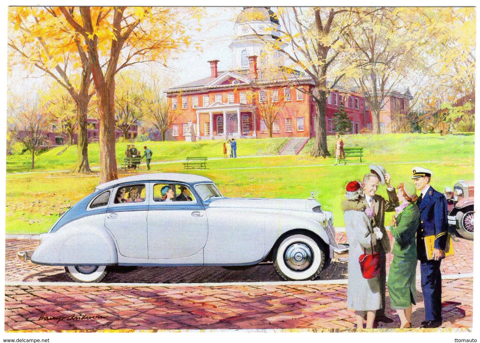 Pierce-Arrow Silver Arrow  -  1933   -   Art Card By Harry Anderson  -   CPM - Turismo