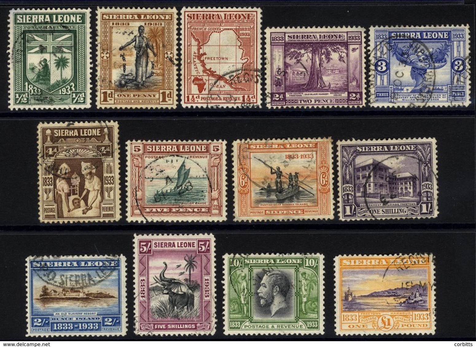 1933 Wilberforce Set VFU, SG.168/180. (13) Cat. £1500. - Sonstige & Ohne Zuordnung