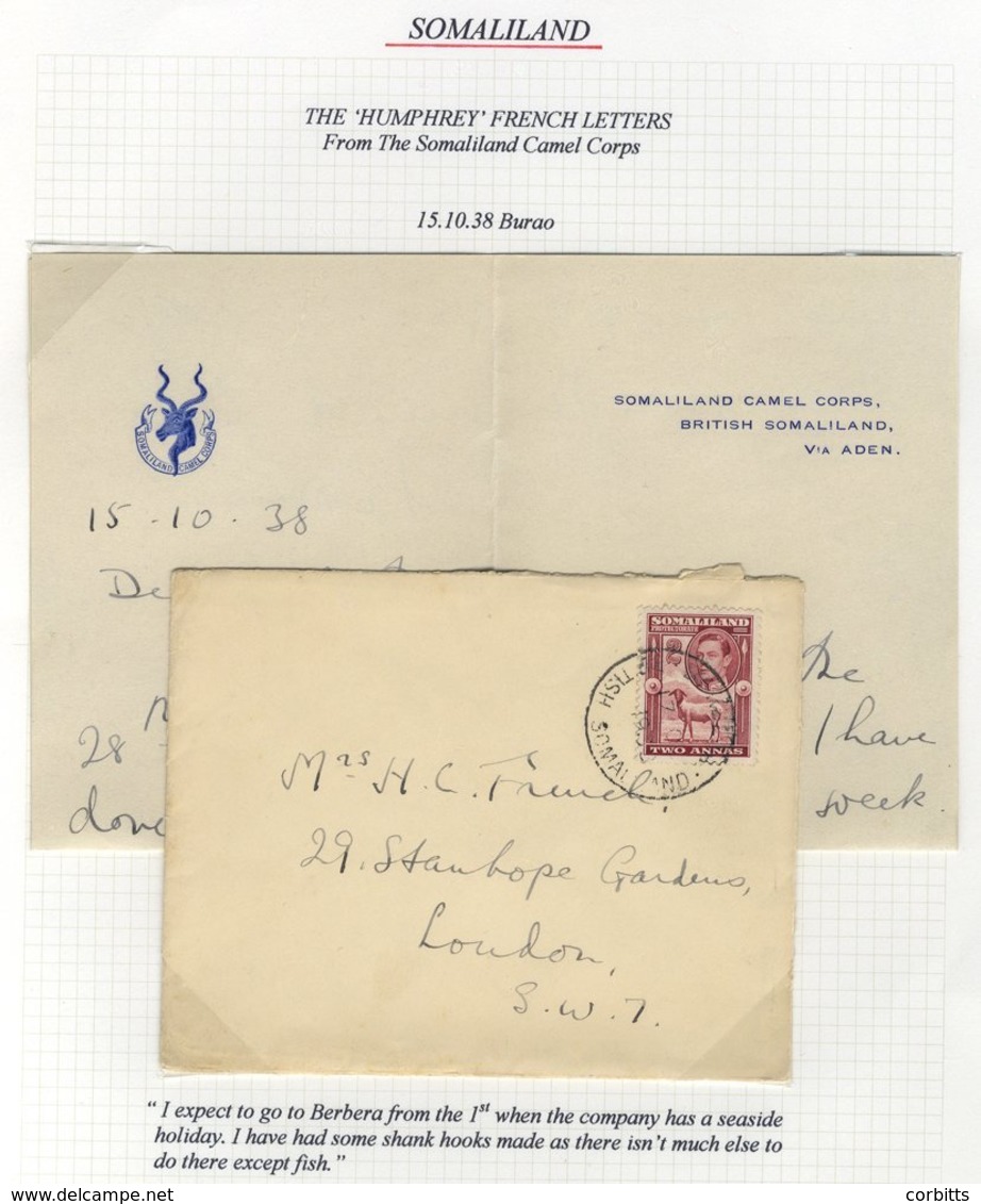 1938 Cover & Letter From The Humphrey French Correspondence From Burao To London With A 2a Cancelled 17.OCT.38. The Lett - Sonstige & Ohne Zuordnung