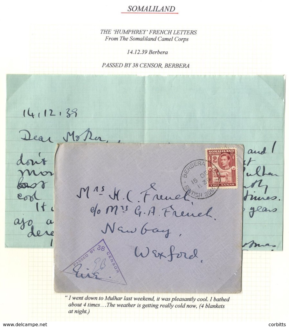 1939 Censored Cover & Letter To Wexford, Ireland,  From The Humphrey French Correspondence, With A 2a Cancelled BERBERA  - Sonstige & Ohne Zuordnung