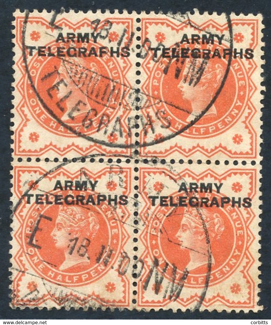 BRITISH ARMY FIELD OFFICES DURING SOUTH AFRICAN WAR 1899-1900 ½d Vermilion Block Of Four, FU With 'Army Telegraphs' D/st - Sonstige & Ohne Zuordnung
