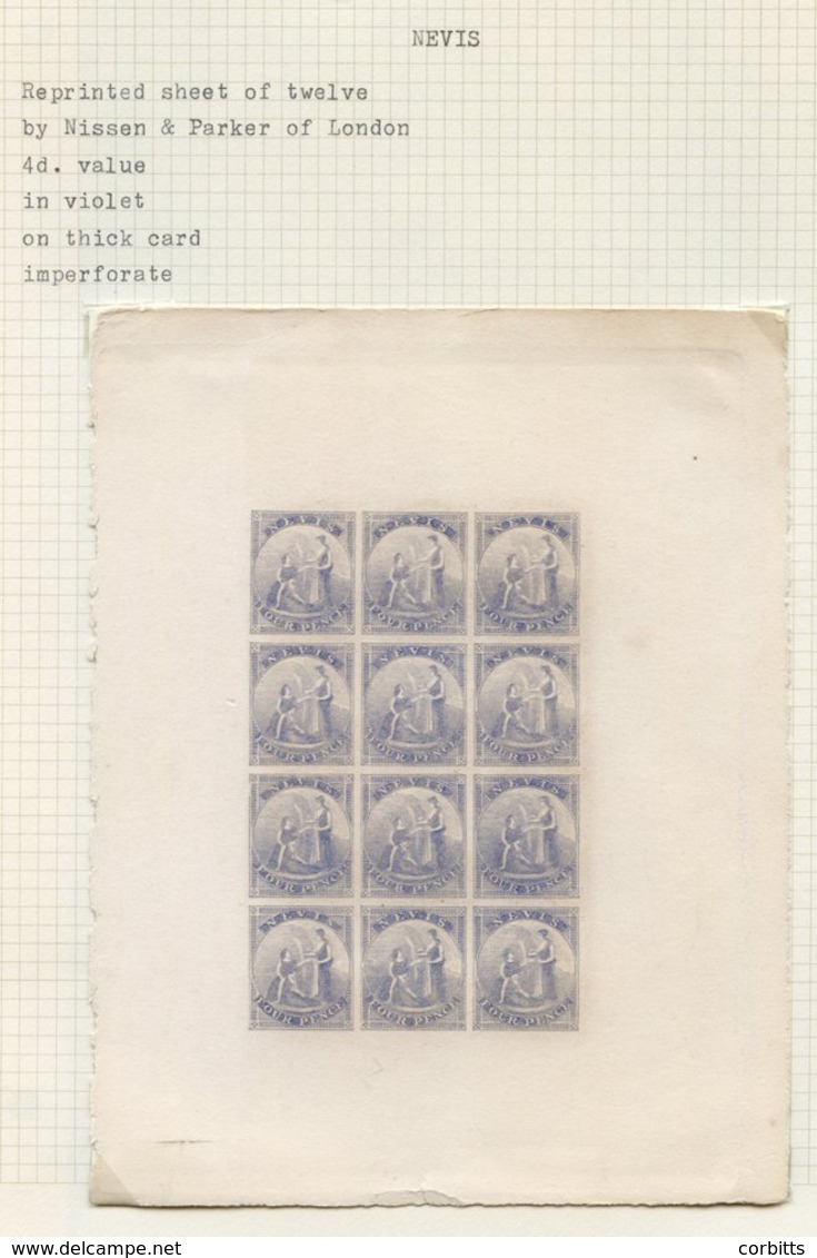 1862 (July) Recess, Imperf Colour Proof On Thick Card, 4d Violet-grey Complete Sheet, Fine. - Sonstige & Ohne Zuordnung