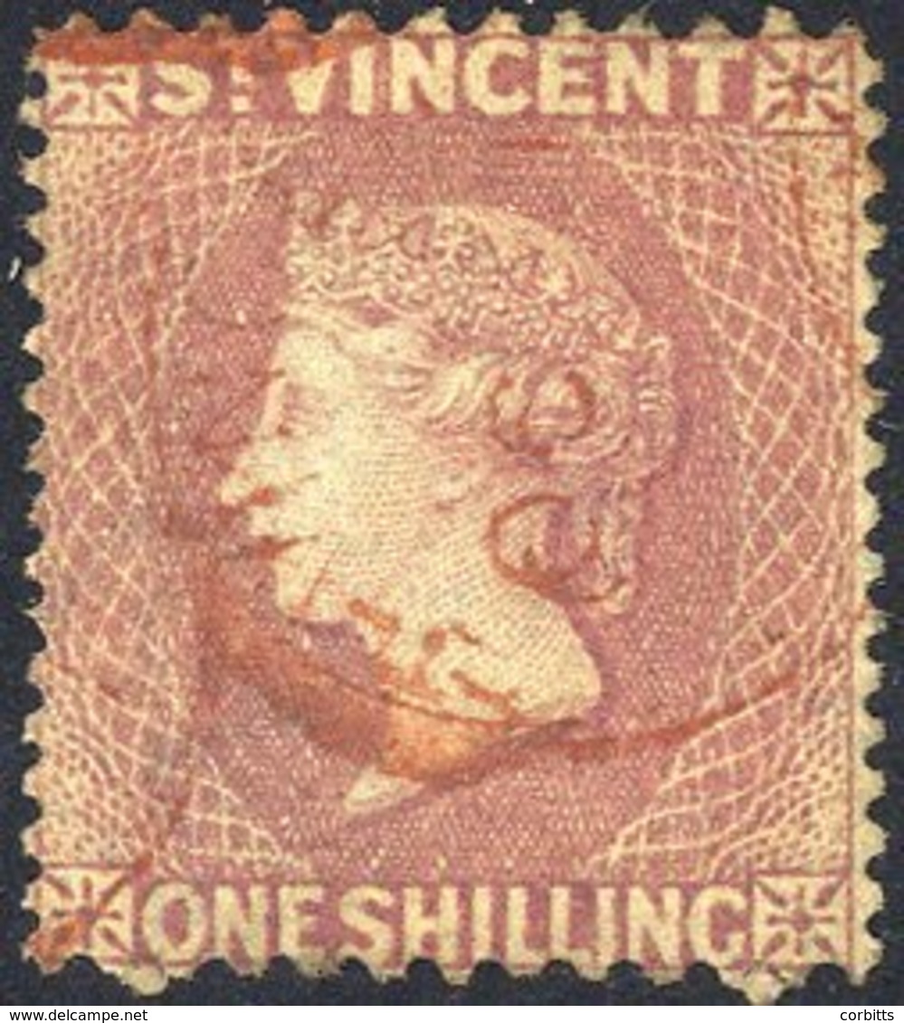 1872-75 Perf 11 To 12½ X 15 1s Lilac Rose U, Red St. Vincent C.d.s (SG.20), Clear 1981 PF Of SA Cert. Cat. £350. - Sonstige & Ohne Zuordnung