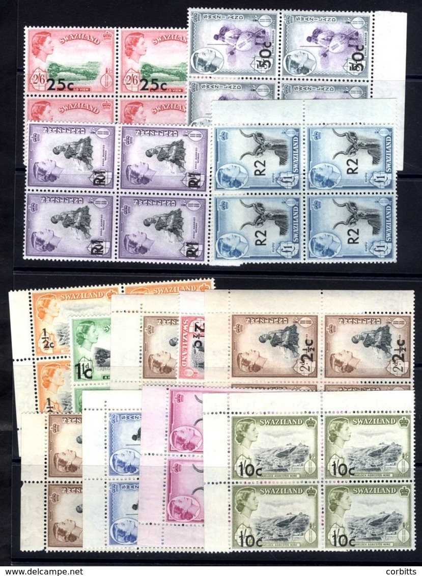 1961 Decimal Surcharge Set In UM Marginal Blocks Of Four, SG.65/77a. (52) Cat. £240+ - Sonstige & Ohne Zuordnung