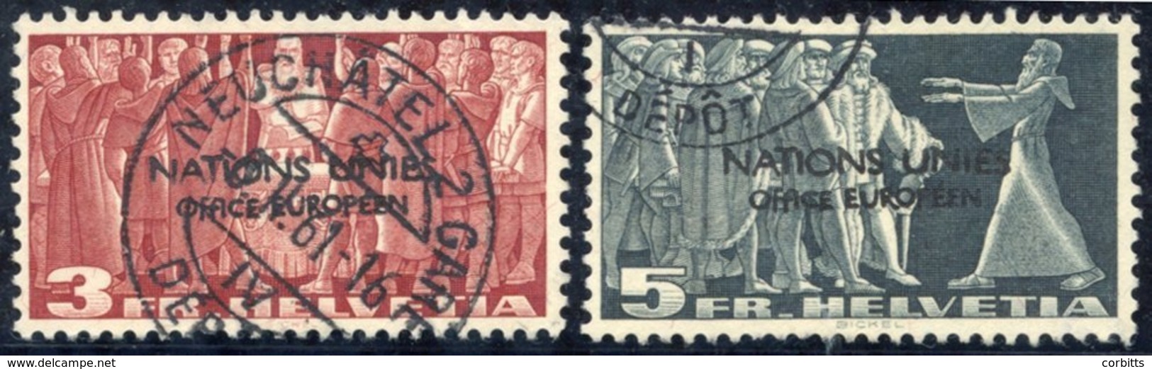 1950 (United Nations) 3f & 5f, Both VFU, SG.LU18/19. (2) Cat. £400. - Sonstige & Ohne Zuordnung