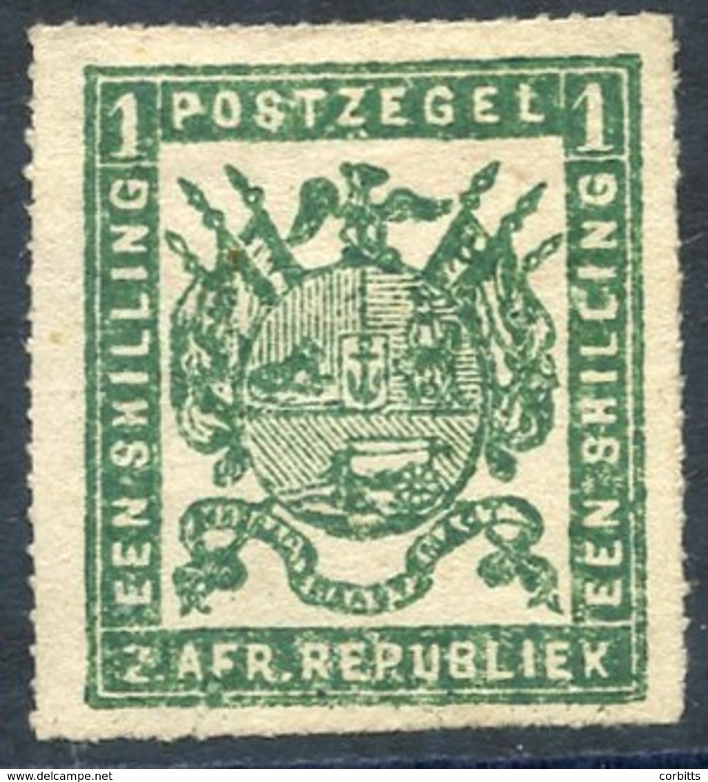 1870 Medium Paper Fine Roulette 1s Green, Fine Unused Part O.g, SG.20. (1) Cat. £250 - Sonstige & Ohne Zuordnung