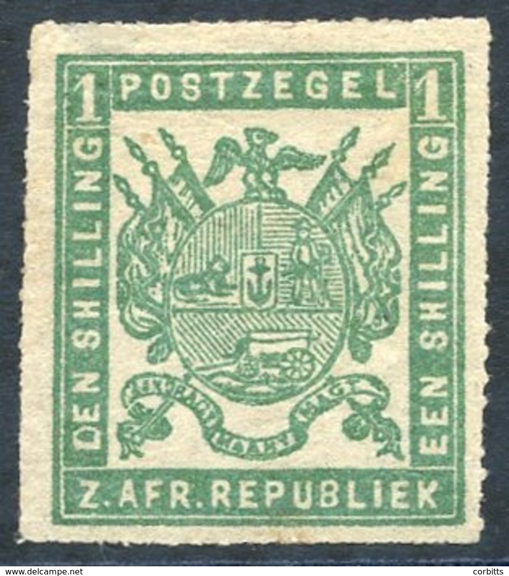 1873-74 Fine Roulette 1s Green On Thinnish Transparent Paper, Fresh M, Odd Tiny Tone & Small Thin At Top. (1) Cat. £225 - Sonstige & Ohne Zuordnung