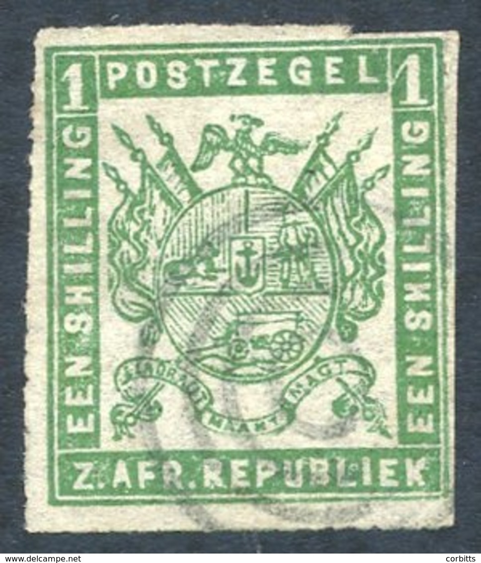 1875-77 Coarse Soft Thin White Paper, Fine Roulette 1s Yellow-green, Nicely U, SG.74. (1) Cat. £450 - Sonstige & Ohne Zuordnung