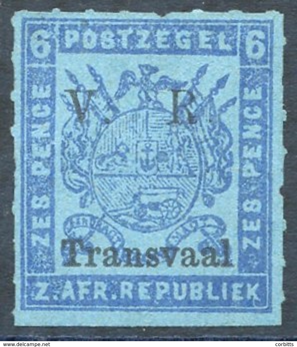 1877-79 Type 6 Ovpt On 6d Blue/blue, Rare Wide Roulette, Very Fine Unused, SG.132. Unpriced Mint. (1) - Sonstige & Ohne Zuordnung