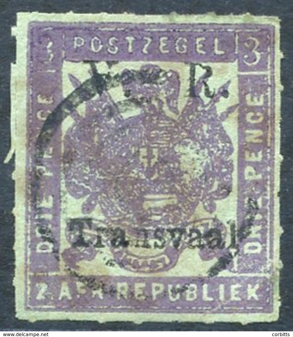 1877-79 Wide Roulette 6½ 3d Mauve/green Used Copy With Roulettes On All Sides, Tiny Crease And Oil Marks From Cancellati - Sonstige & Ohne Zuordnung