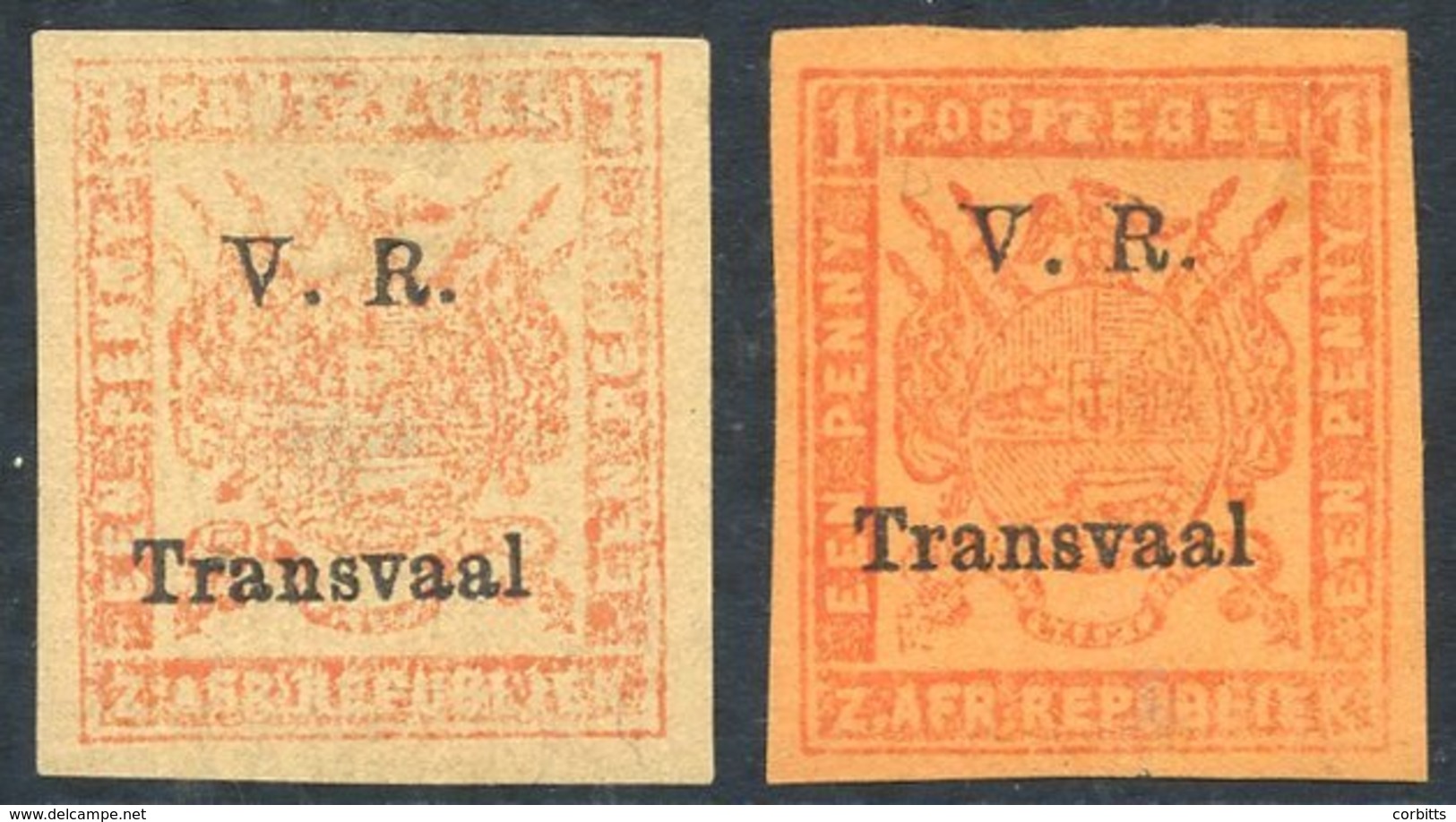 1879 1d Red/yellow, Unused Plus 1d Red/orange, Part O.g, Both With Large Square Margins, SG.147, 147b. (2) Cat. £140 - Autres & Non Classés