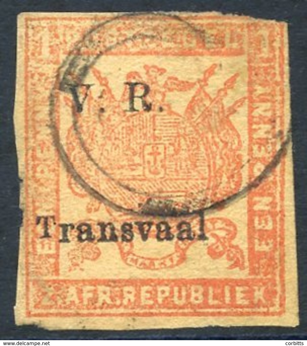 1879 Imperf 1d Red/yellow With Small 'T' Variety, Nicely Used, Mainly Good Margins, Just Cut Into Top Right But Very Sca - Autres & Non Classés