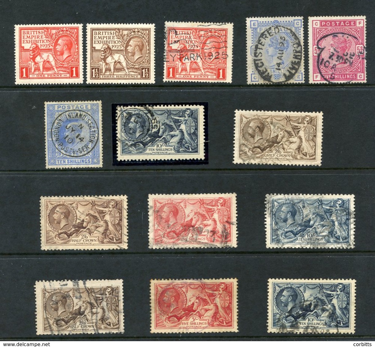 1854-1860 1d Stars (287) Incl. English, Scots & Irish Numeral Cancels, 1858 2d Plates (95) Mixed Condition, 1883 5s, 10s - Autres & Non Classés