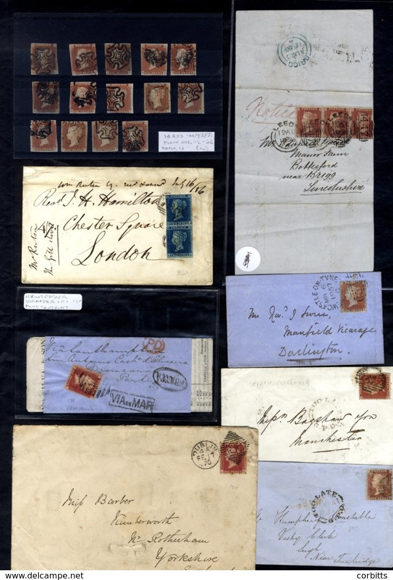 LINE ENGRAVED IMPERF & PERF ISSUES Miscellaneous Range Of Material On & Off Cover Incl. 1841 1d Reds, 1841 2d Vertical P - Sonstige & Ohne Zuordnung