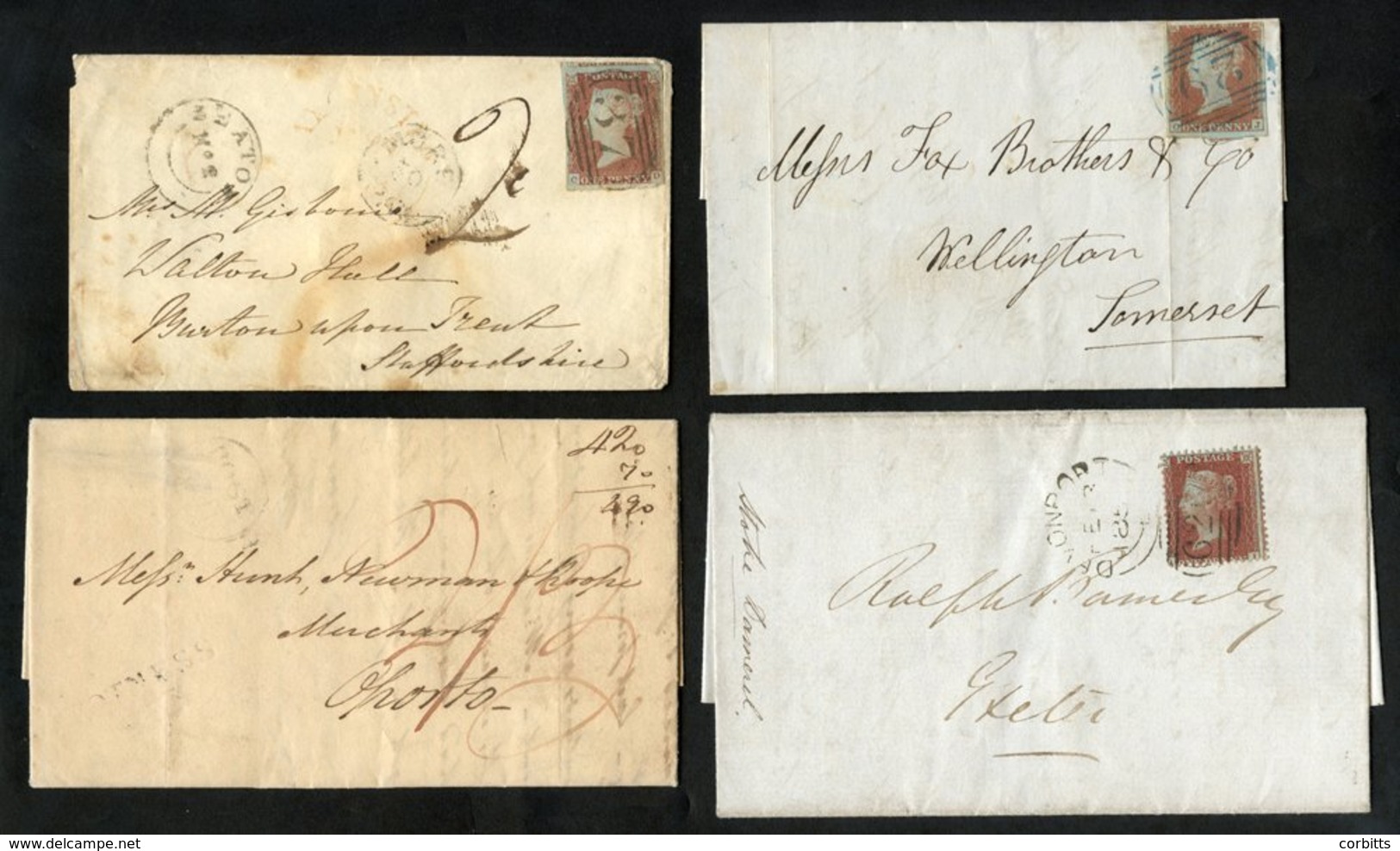 DEVON Fine Ashburton '29' In BLUE Cancelling 1d Red On 1851 Cover, 1848 1d Cover With Very Good Circular SEATON, Devonpo - Autres & Non Classés